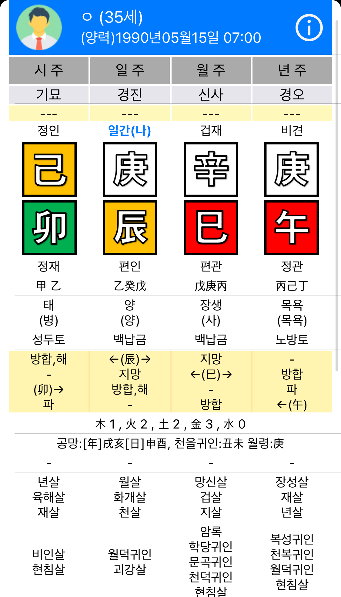 만세력 천을귀인 어플 앱 미리보기