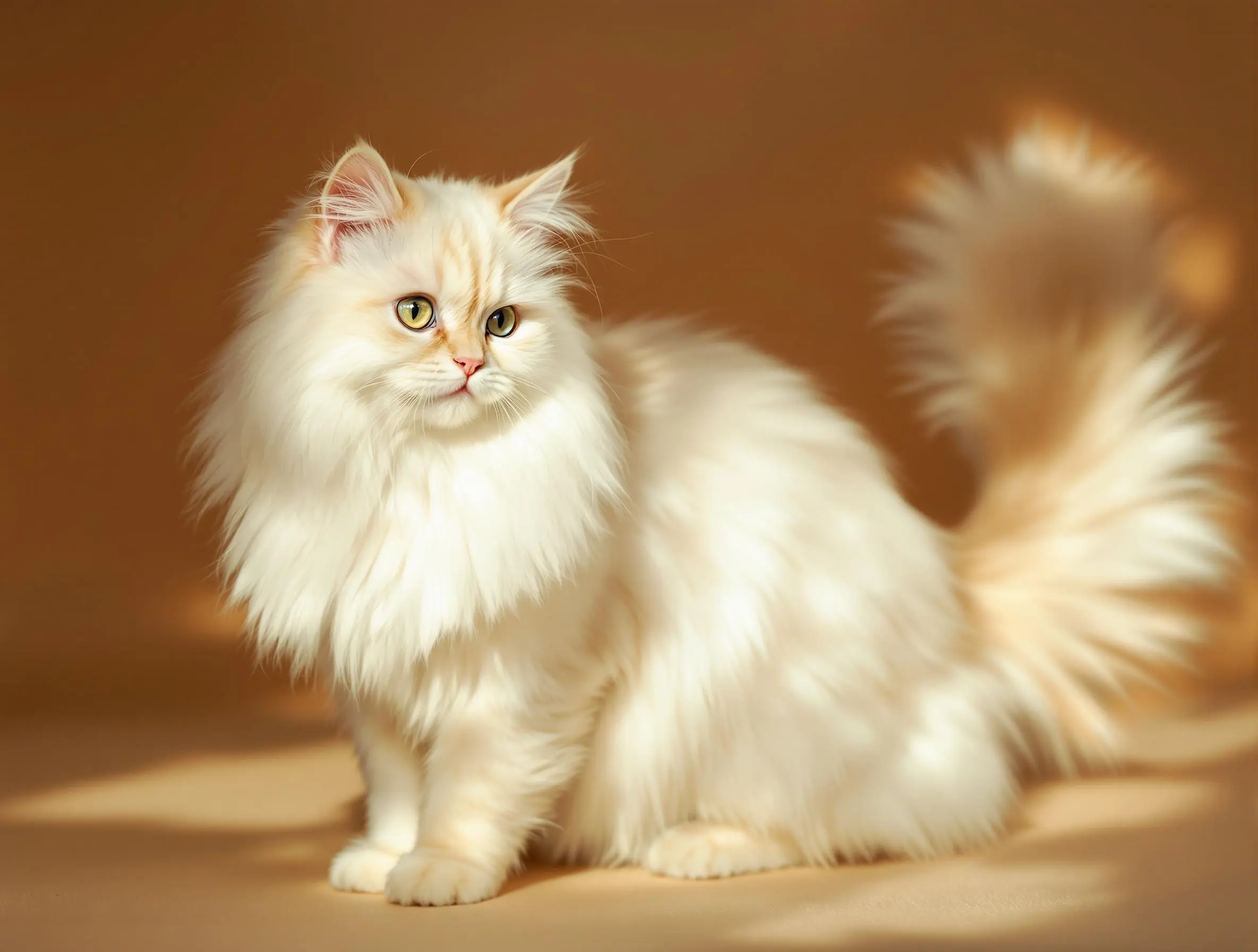 햇살 속에서 우아한 자태를 뽐내는 터키시 앙고라 고양이