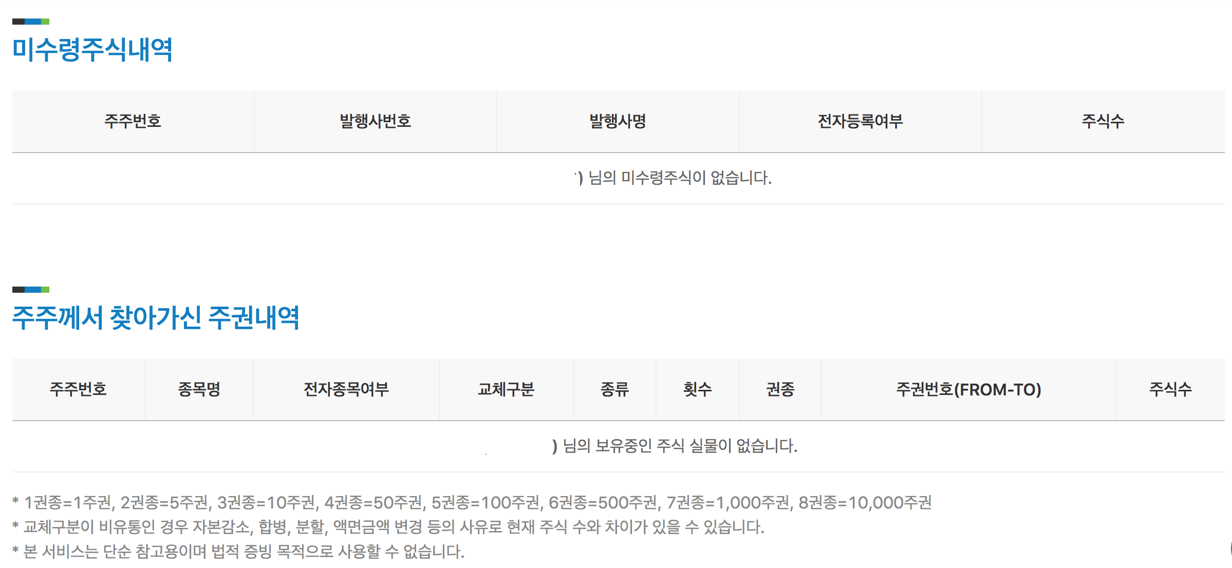 한국예탁결제원 미수령 주식 찾기 따라하기