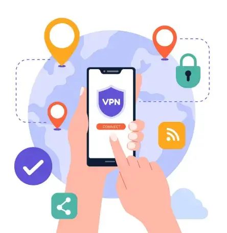 SKT 유심 무상 교체 후 개인 정보 보호를 위한 VPN 사용 안내. 유심 무료 교체 고객이 해킹을 방지하는 보안 수단 중 하나