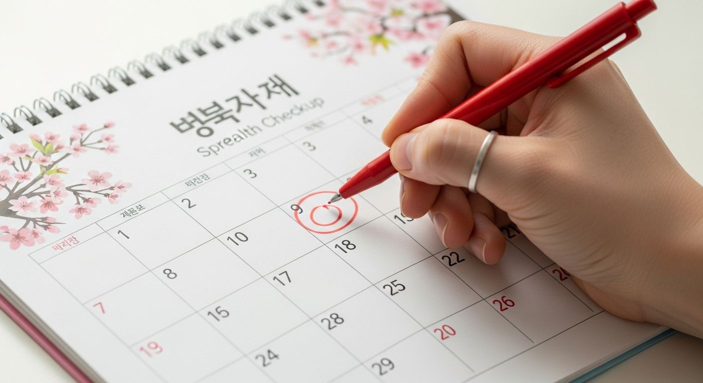 건강 검진 예약 날짜를 표시하는 모습