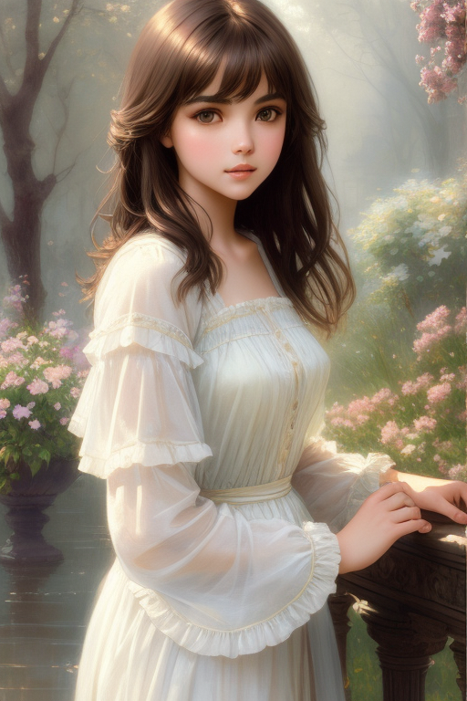 Playground AI로 생성한 그림(2) - 다소곳한 소녀