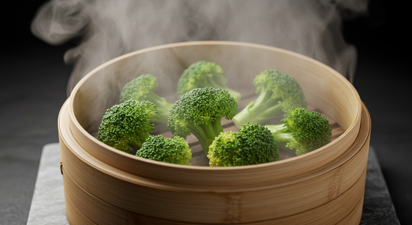 찜기에 찐 브로콜리