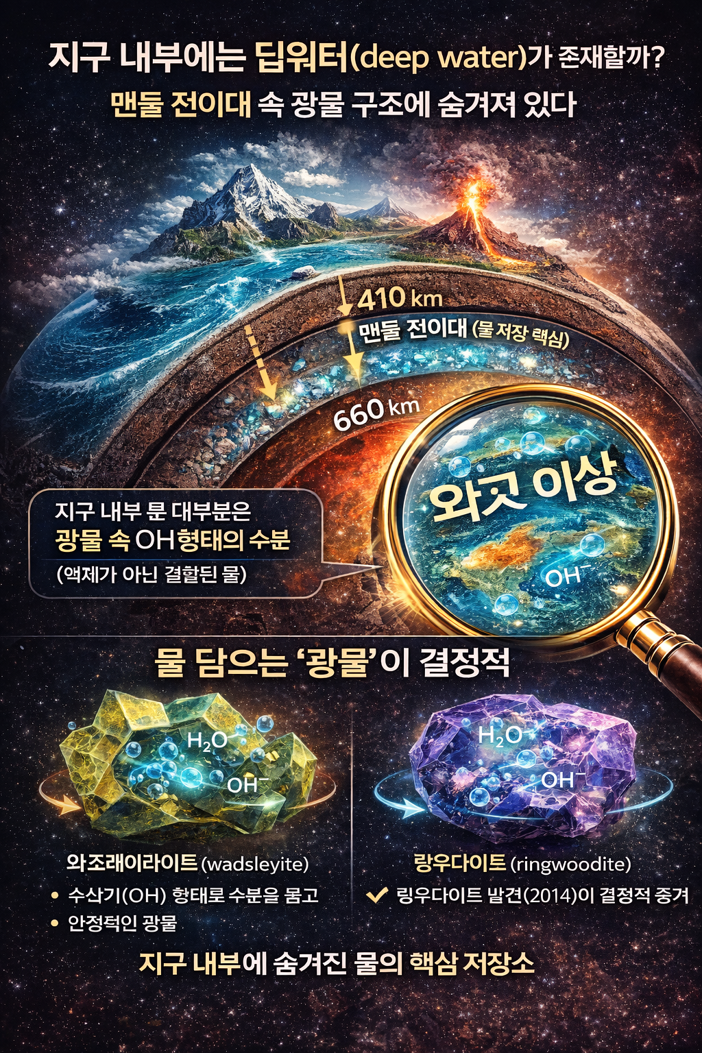 지구 내부 물은 어디에 있을까 맨틀 속 숨겨진 물의 정체