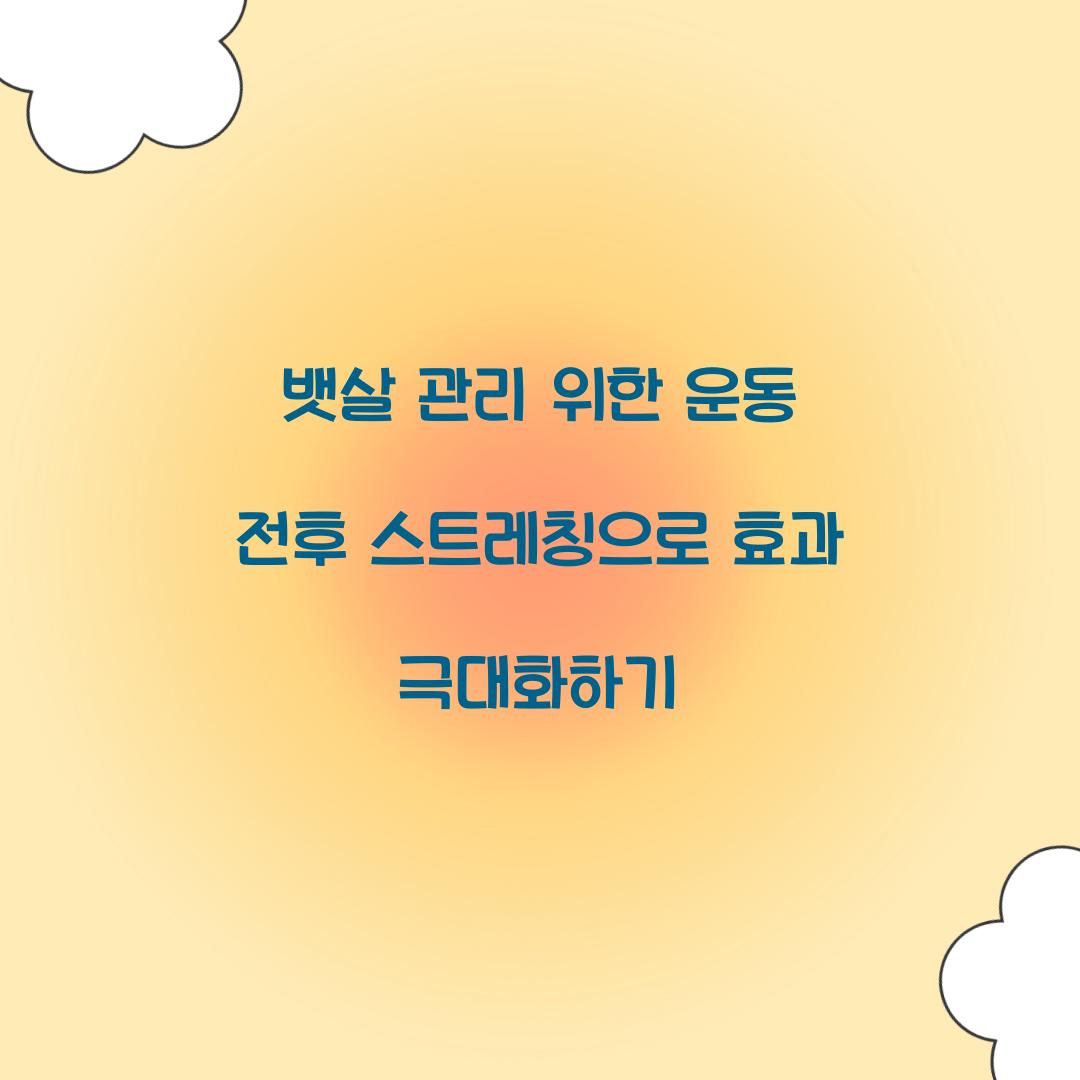 뱃살 관리 위한 운동 전후 스트레칭