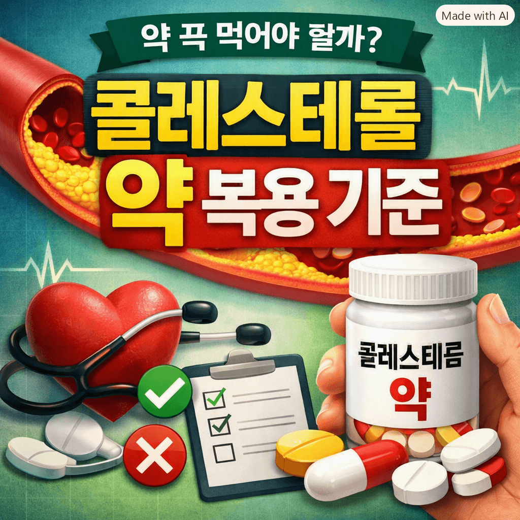 콜레스테롤이 높으면 반드시 약을 먹어야 할까? 꼭 알아야 할 복용 기준 총정리