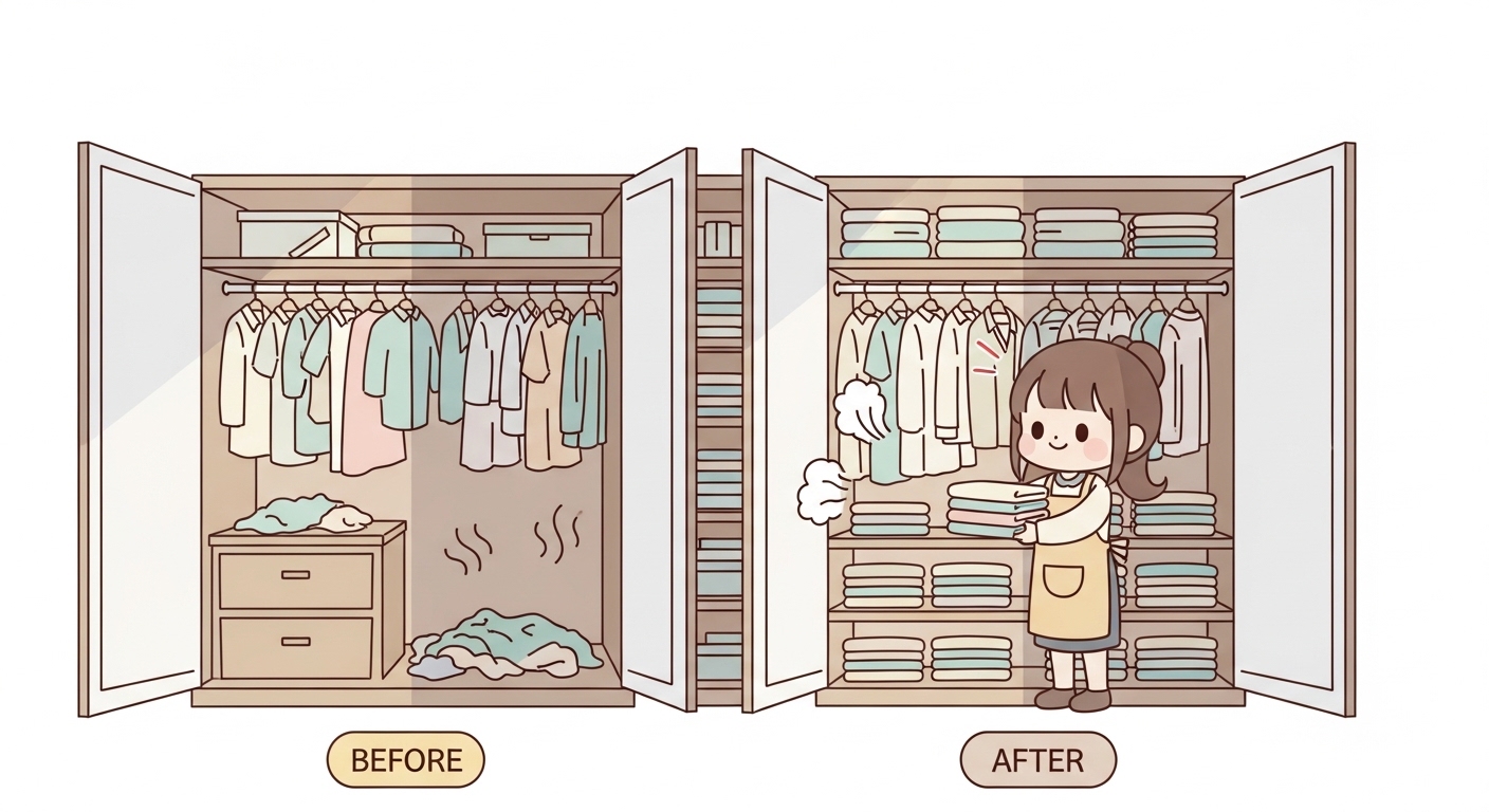 옷장 정리 및 냄새 방지 청소법