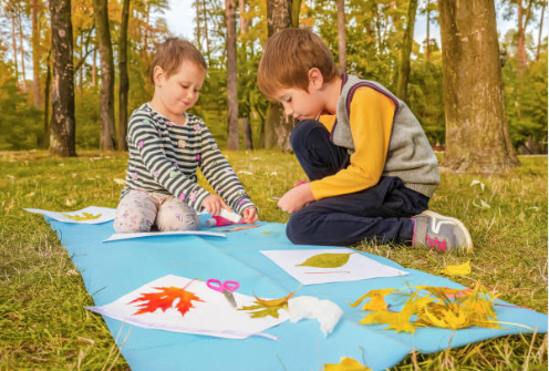 nature collage for kids