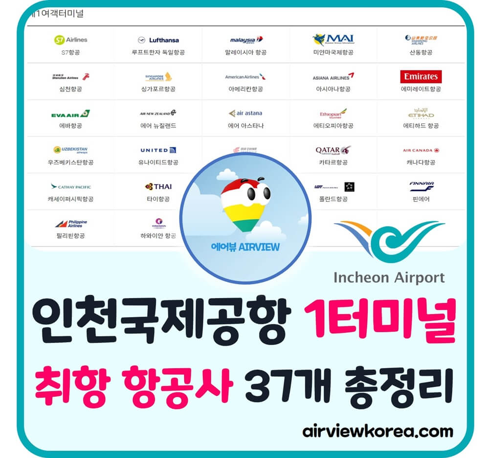 인천공항-1터미널-1여객터미널-취항-항공사-설명-글-썸네일