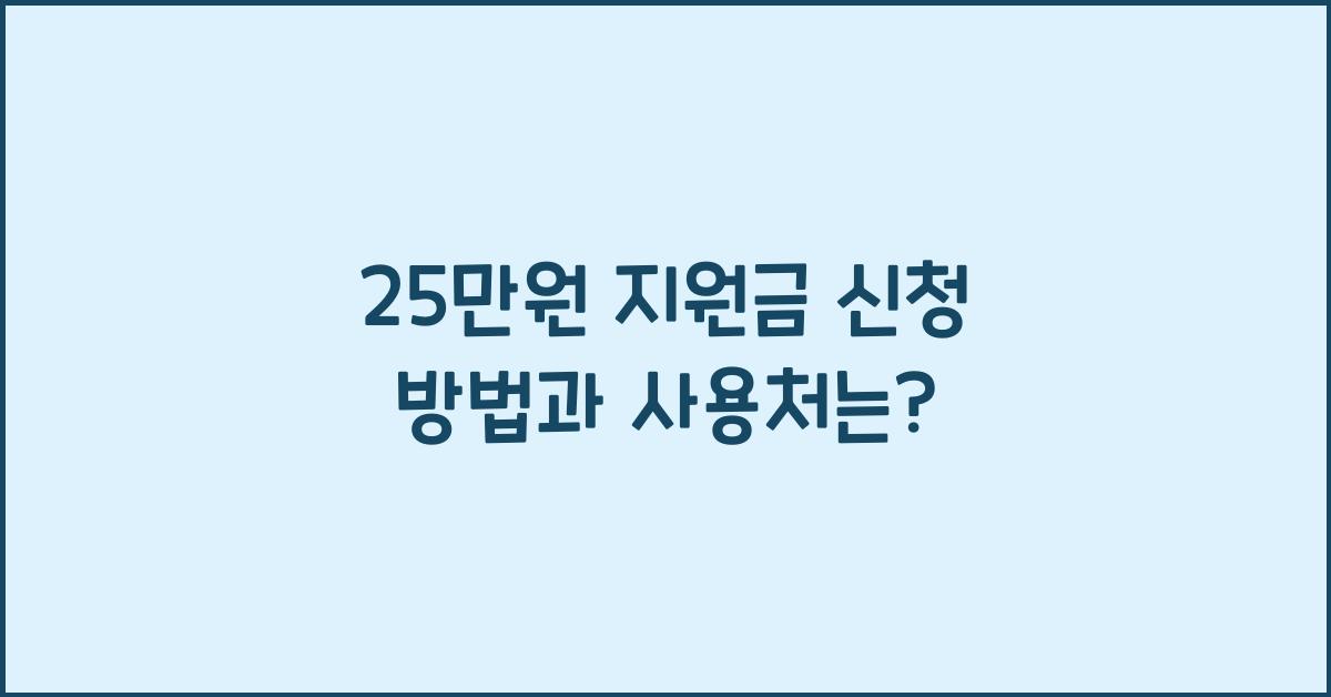 25만원 지원금