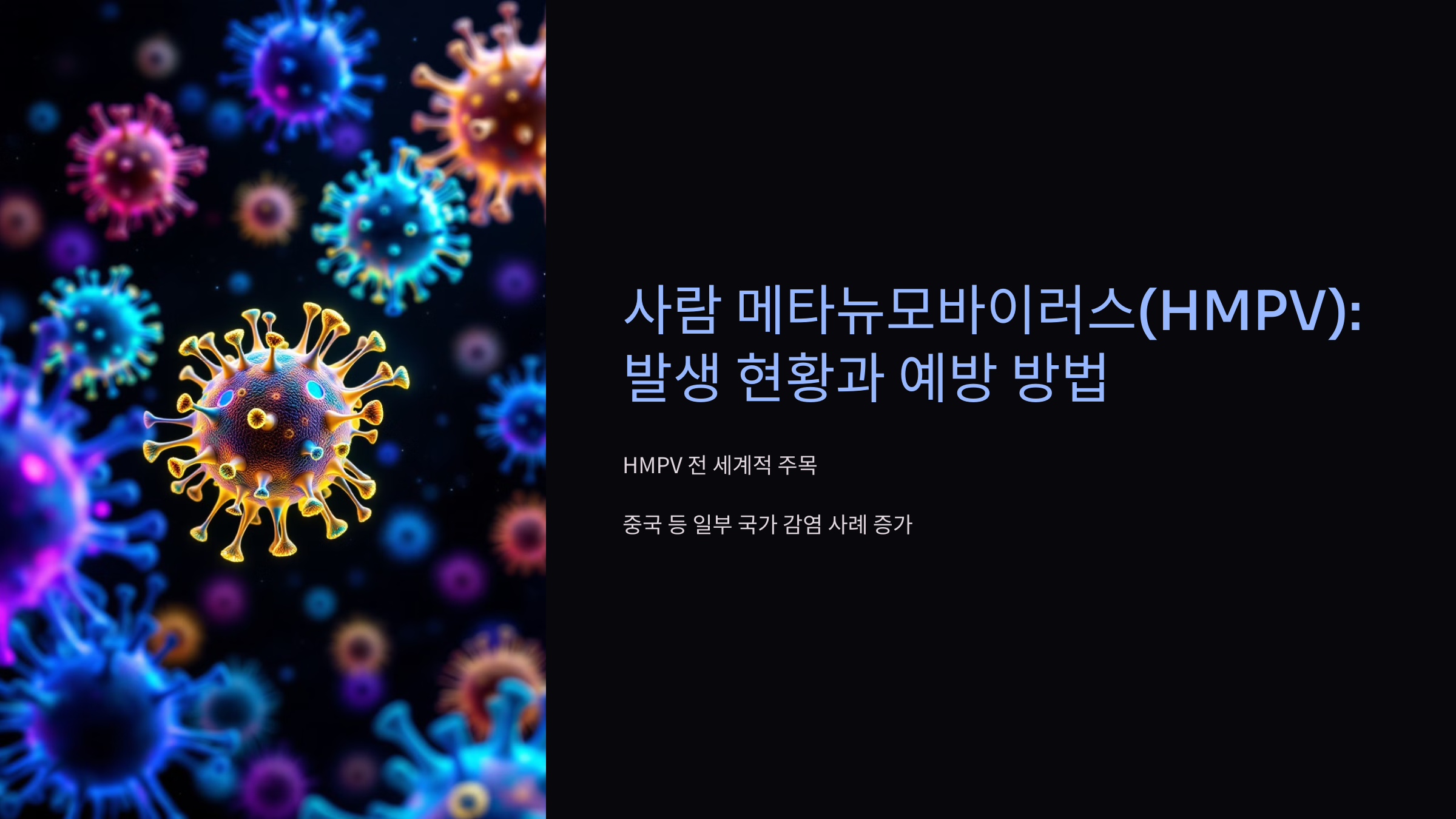 사람 메타뉴모바이러스(HMPV): 발생 현황과 예방 방법