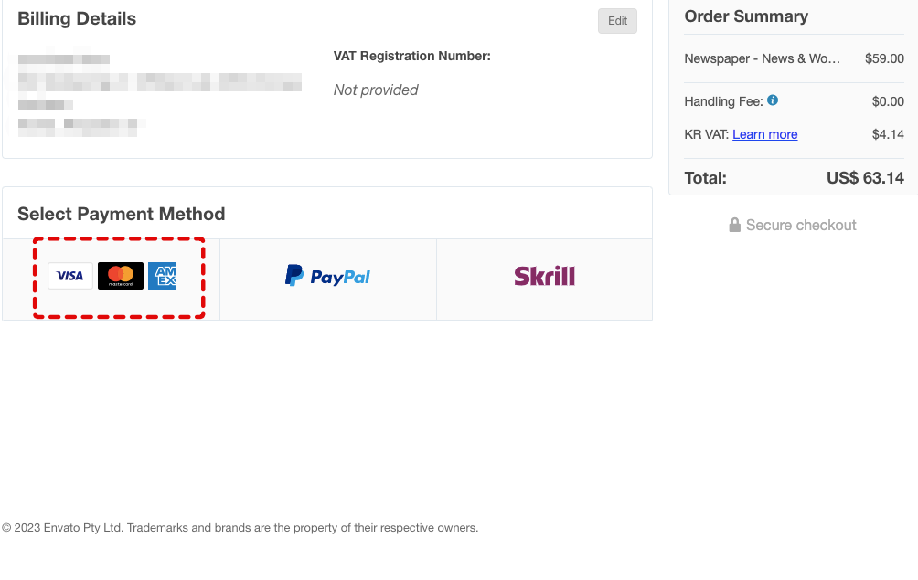 지불방법 선택하기