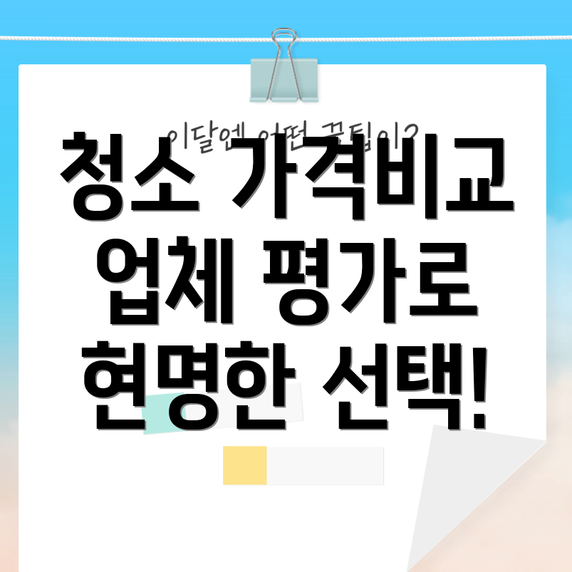 아파트 입주 청소 가격 비교