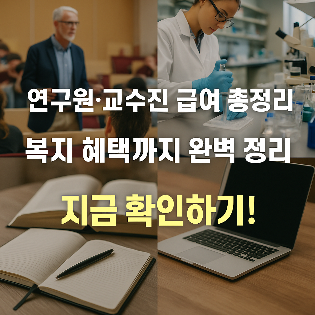 [6편] 2025년 연구원과 교수진의 급여 및 복지 총정리