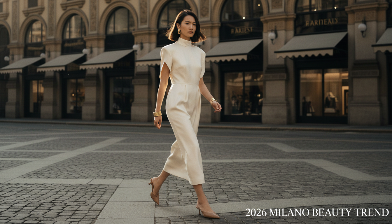 2026 밀라노 패션위크 화제의 김지원 단발 스타일을 모티브로 한 세련된 태슬컷 스타일링 뷰티 화보