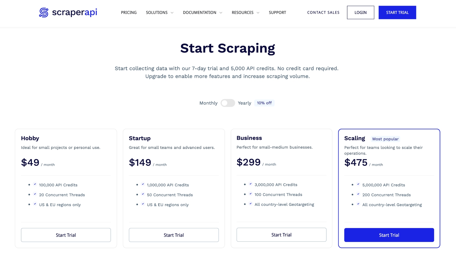 클라우드형 API를 활용하는 것은 정말로 편리함을 제공하지만 비용의 압박을 피할 수 없습니다 ❘ https://www.scraperapi.com