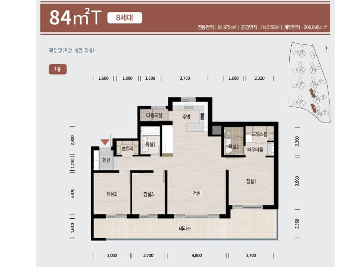 은평 대방 디에트르 84T 평면도