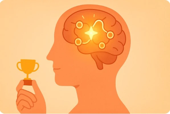 허영심을 성장 동기로 표현한 뇌 회로 이미지