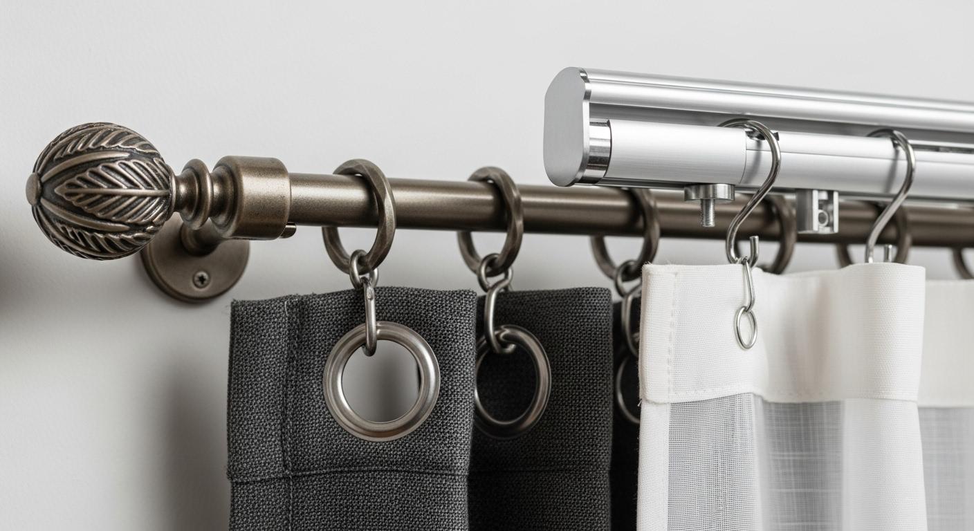 커텐 레일 봉 차이