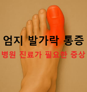 엄지 발가락 통증 원인 5가지와 병원 진료가 필요한 증상 정리!