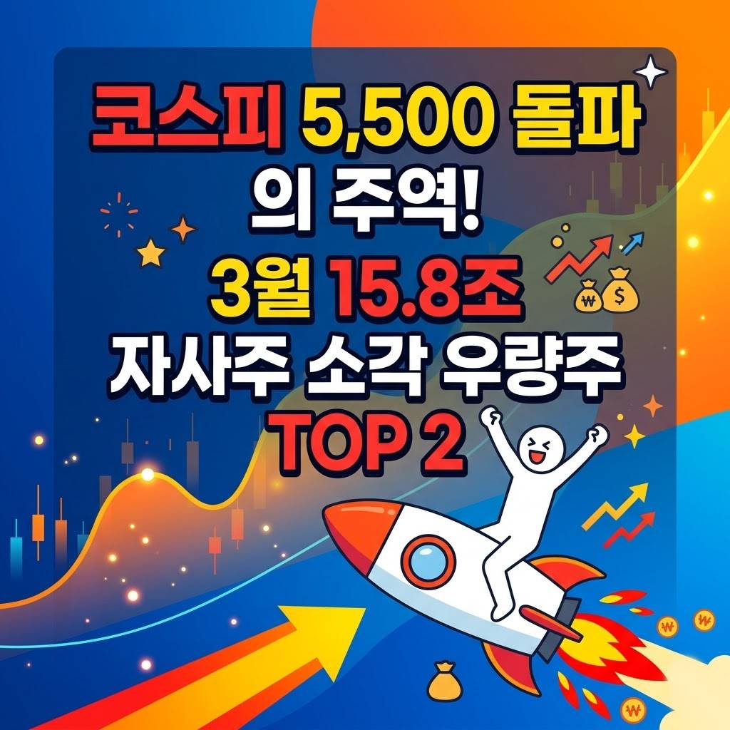 코스피 5,500 돌파의 주역! 3월 15.8조 자사주 소각 우량주 TOP 2 분석