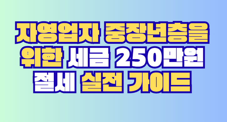 세금 250만원 절세