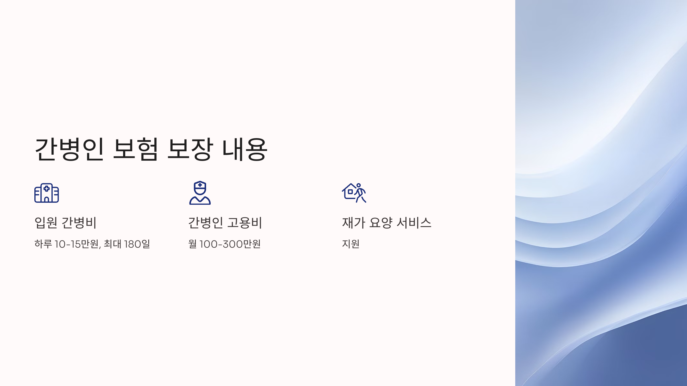 간병인 보험의 보장 내용