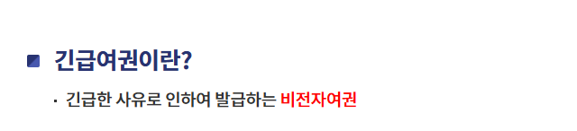 긴급 여권 발급 발급 절차 필요서류