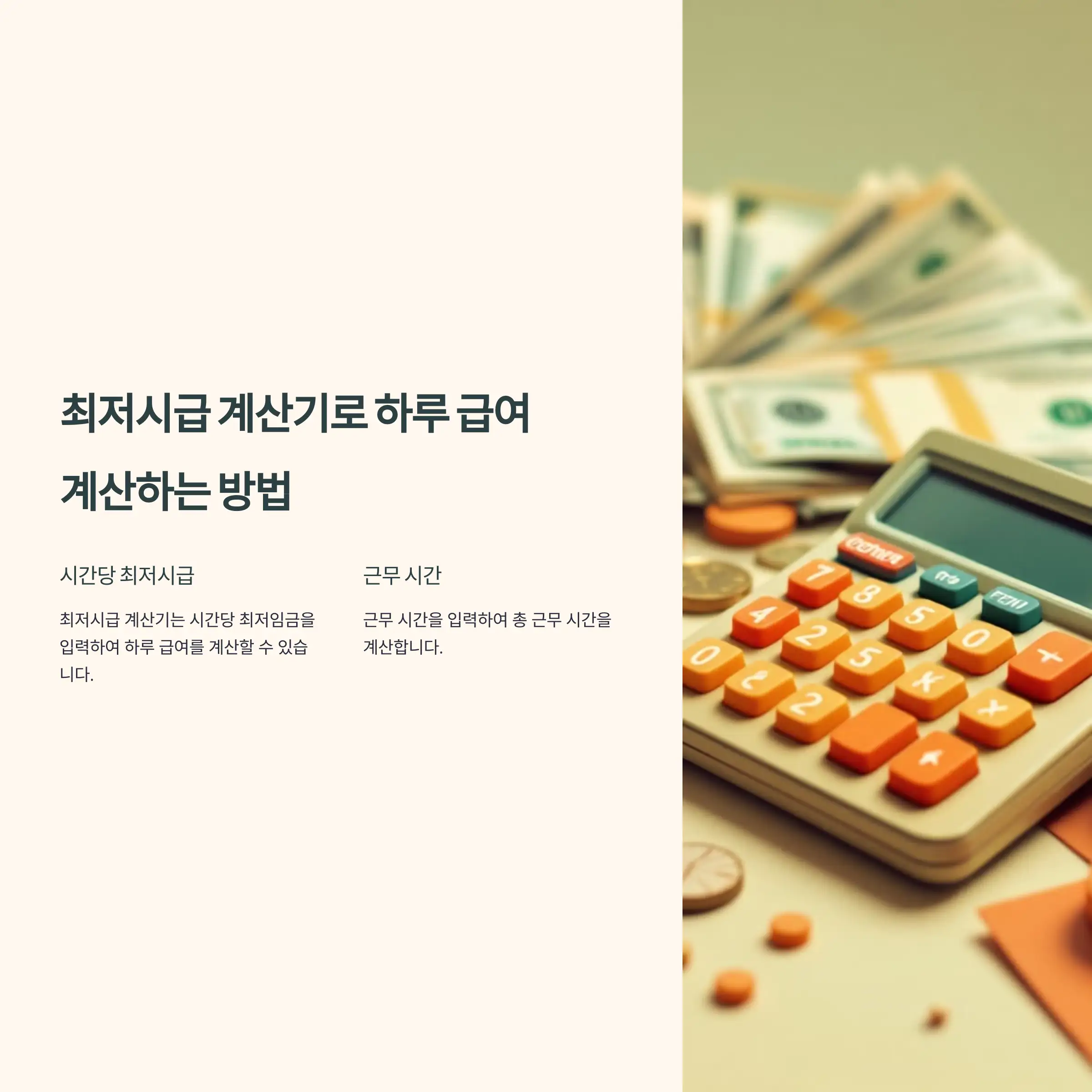 최저시급 계산기로 하루 급여 계산하는 방법