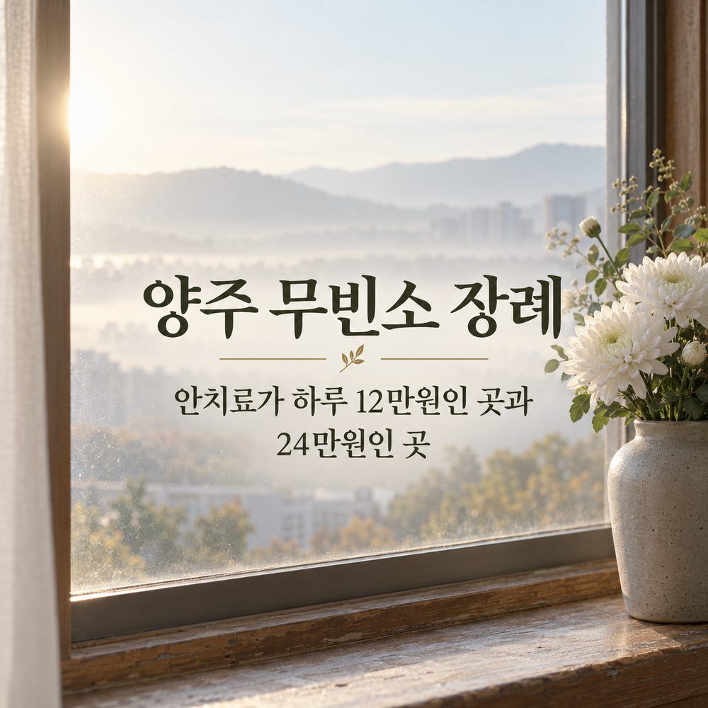 양주 무빈소 장례, 안치료가 하루 12만원인 곳과 24만원인 곳