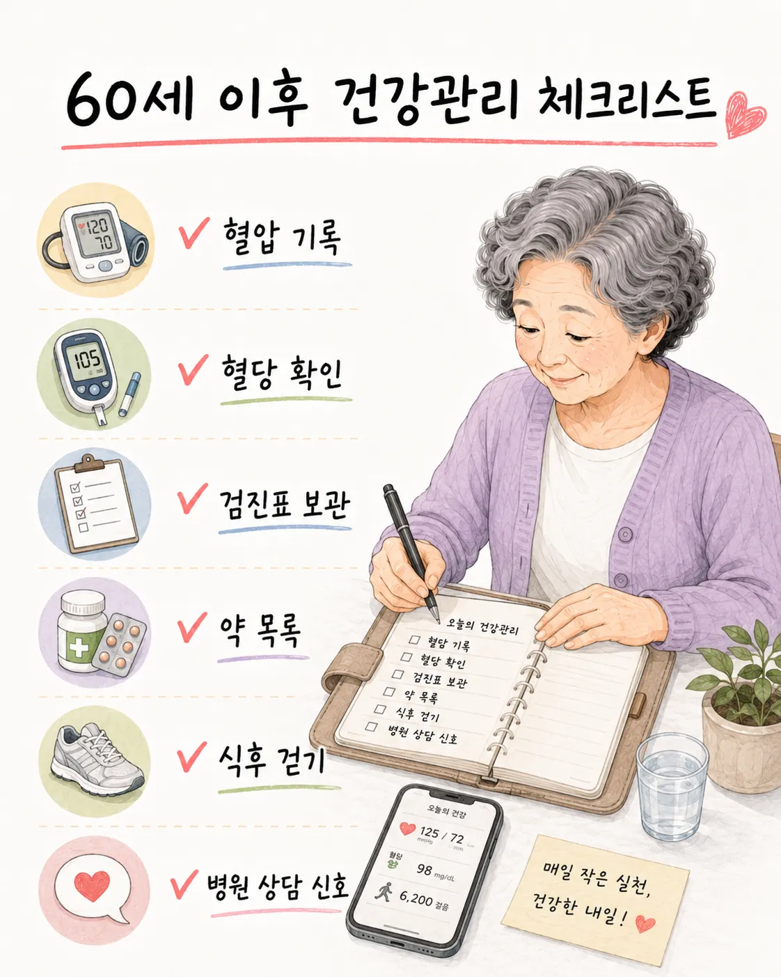 60세 이후 건강관리 체크리스트