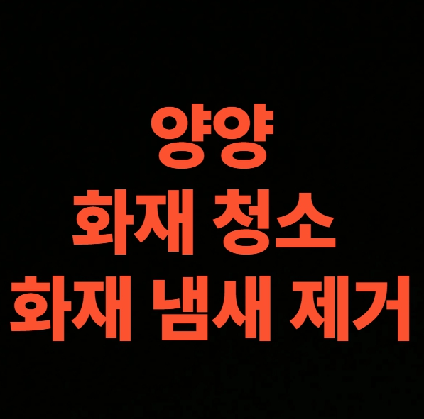 양양군 화재 청소 전문업체 후기, 화재 냄새제거