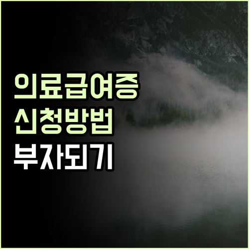 소득인정액으로 알아보는 의료급여증 신
