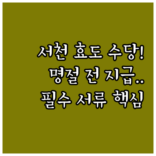 2025 서천군 효행수당 신청 절차 ..