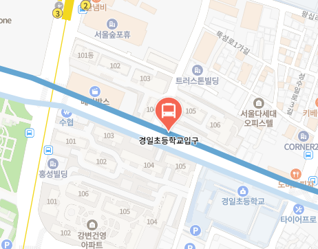 경일초등학교입구에서 인천공항 리무진 공항버스(6013번) 지도 위치