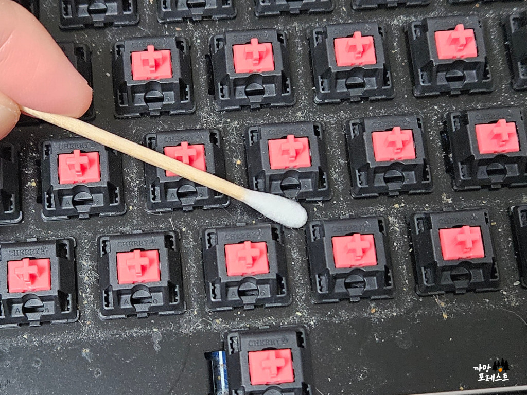 키보드 키캡 면봉 청소