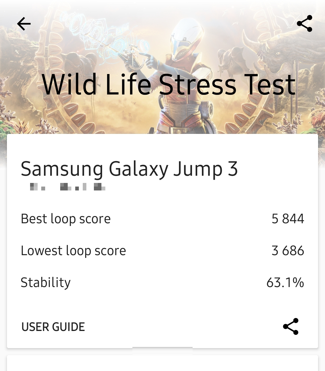 갤럭시점프3 3D마크 점수