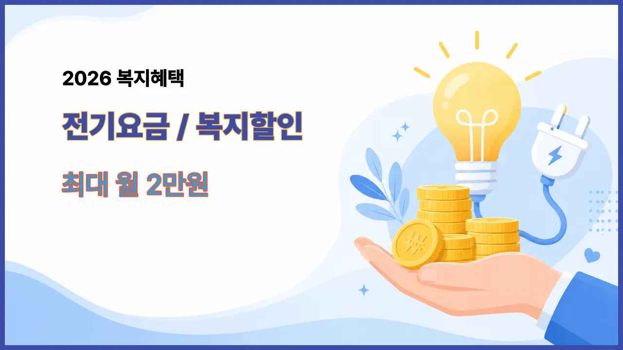 2026 전기요금 복지할인 대상과 신청방법
