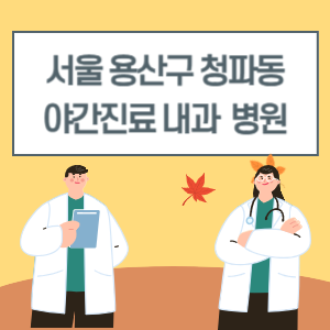 용산구 청파동 야간진료 내과 병원 리스트 (18시 이후 늦게까지하는 병원)