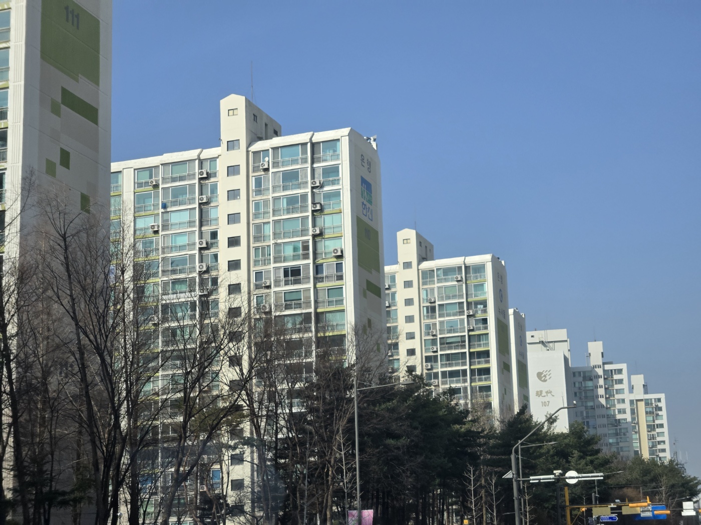 은행아파트 단지 앞 도로