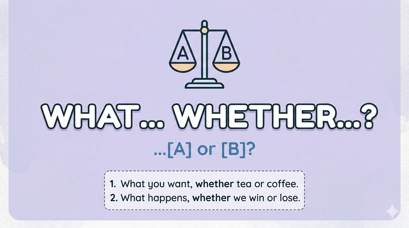 선택과 조건을 확인할 때: What ~ whether ~ : #영어문법기초 #복합문장 #고급영어표현