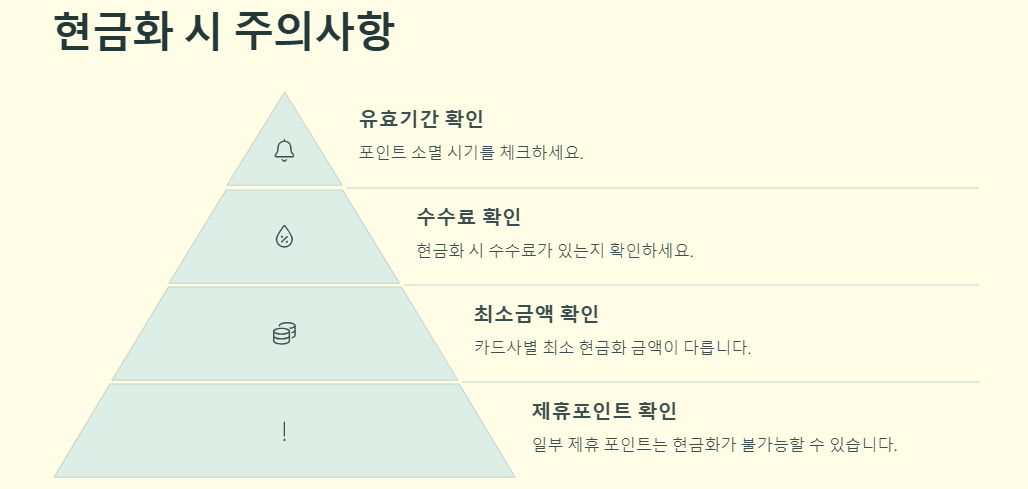 카드포인트 현금화방법: 운영사,방법(통합조회,앱이용),주의사항