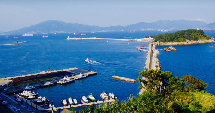 여수 바다 항구 이미지