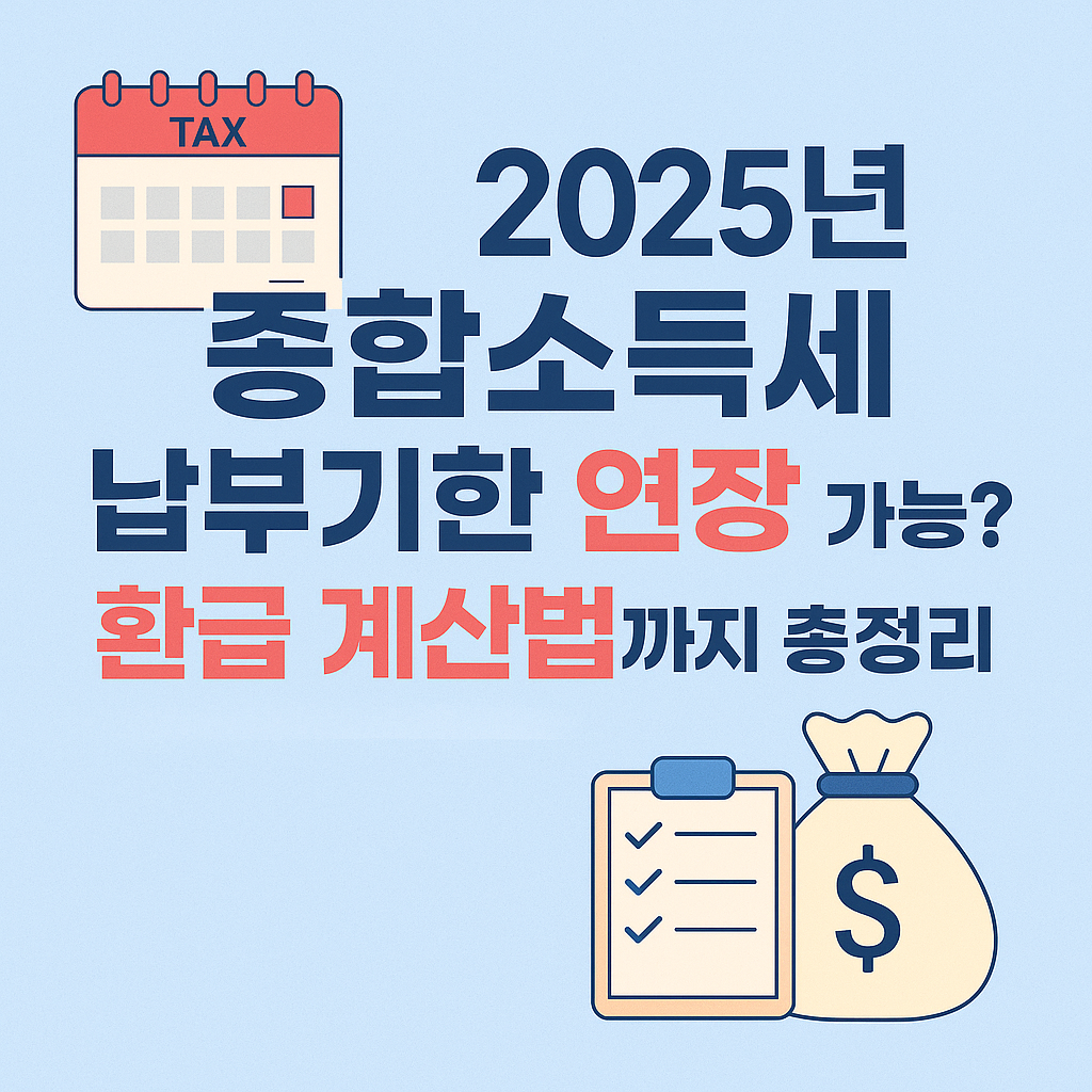 💸 2025년 종합소득세 납부기한 연장 가능? 환급 계산법까지 총정리