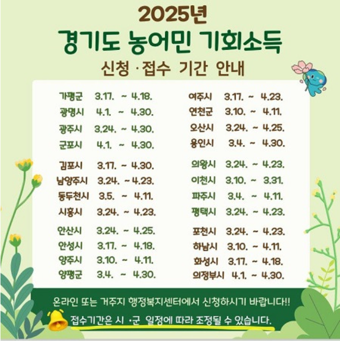 농어민 기회소득 신청하기