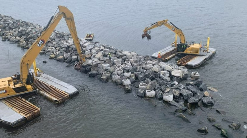 굴이 서식할 수 있는 '살아있는 방파제' VIDEO: Living Breakwaters coastal defence system wins Obel Award 2023