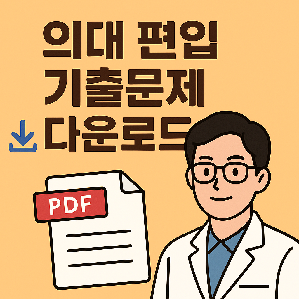 2025 의대 편입 준비자를 위한 기출문제 PDF 다운로드 총정리! 대학별 연도별 문제 유형과 실전 활용 후기, 안전한 다운로드 링크까지 한 번에 확인해보세요.