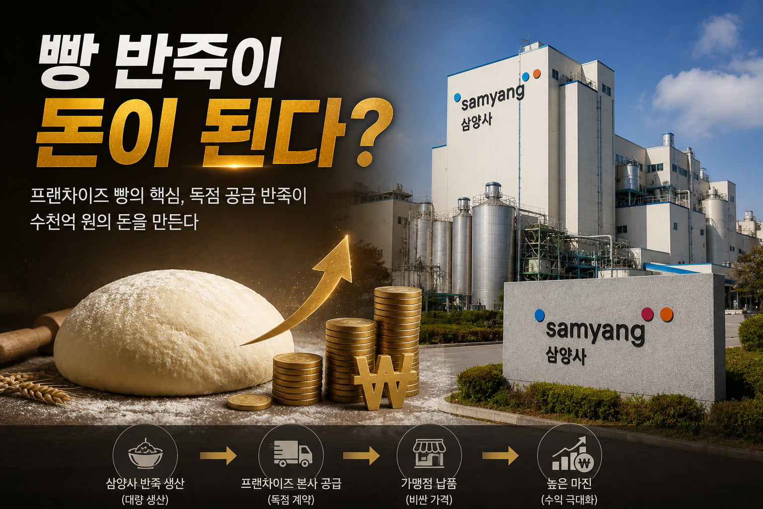 냉동생지 생산시설 투자 중인 삼양사 와 건물 전경
