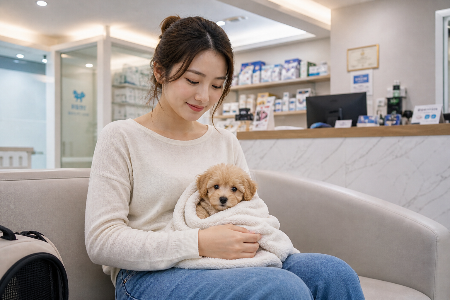 동물병원 첫 방문 — 입양 후 1주일 이내 수의사 기본 검진을 받는 것이 건강한 첫 출발의 핵심입니다