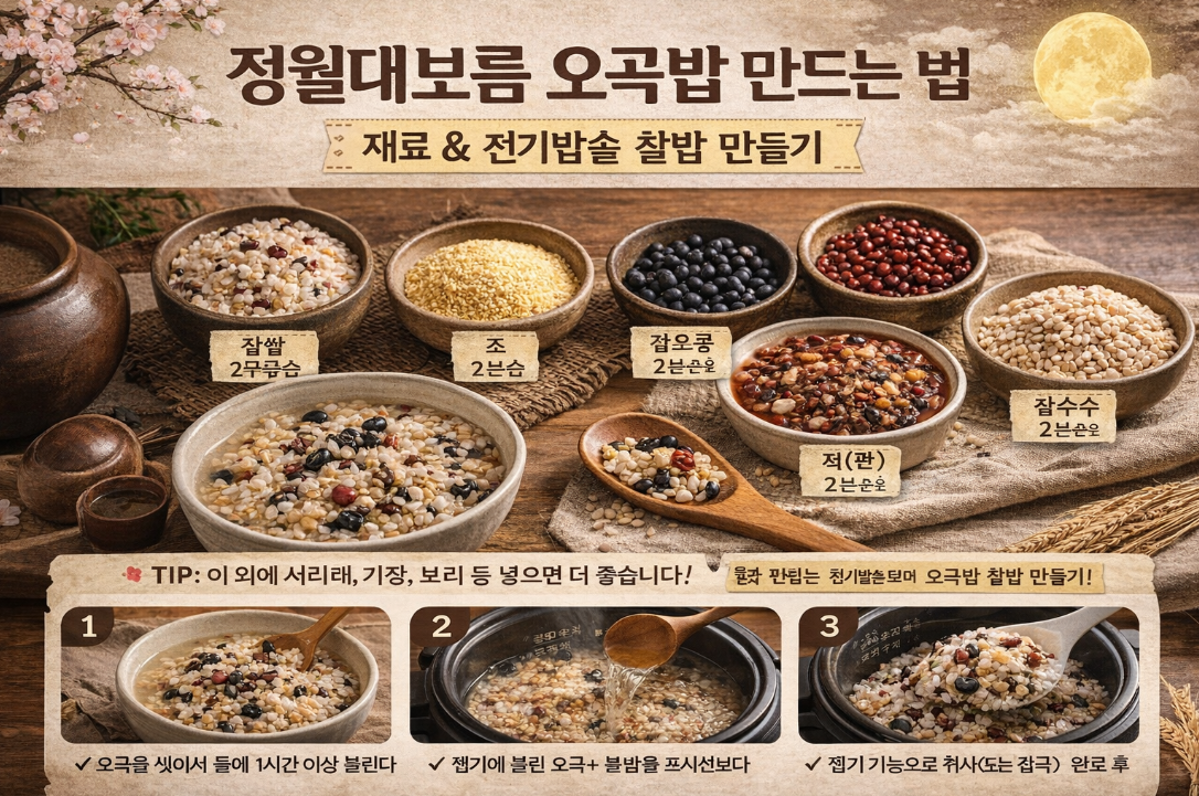 정월대보름 오곡밥 전기밥솥으로 10분 완성하는 법